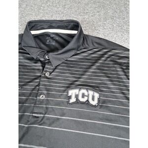 Nike Dri Fit TCU Horn frogs Polo Gray Mens XXL